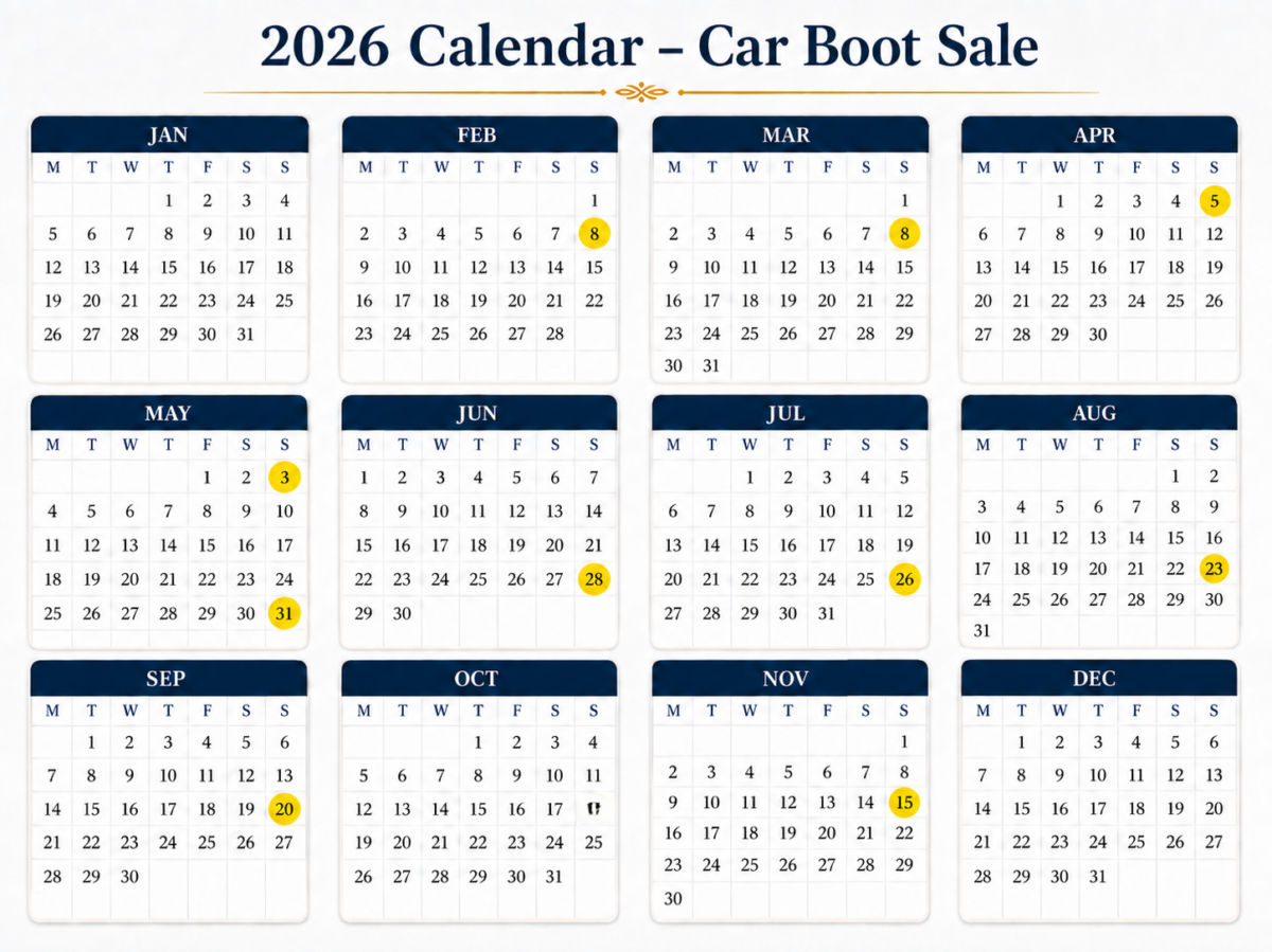 Car boot sale calendar